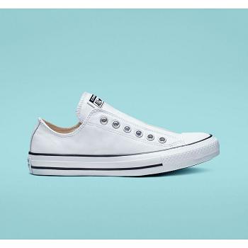 Converse Chuck Taylor All Star Kožené Biele - Damske Slip On